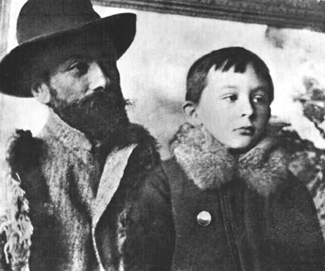 Stanisław Igancy Witkiewicz with his father, 1893, photo from The Tatra Museum in Zakopane